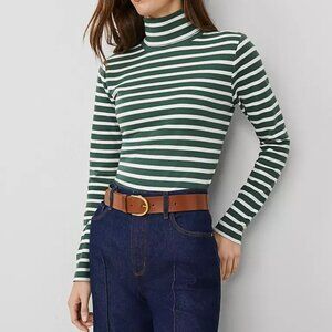 NWT Ann Taylor Weekend Collection Striped Turtleneck T